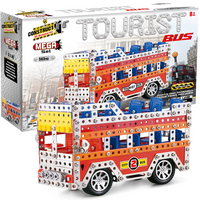 Toy bus set in packaging with 'Construct & Play' branding