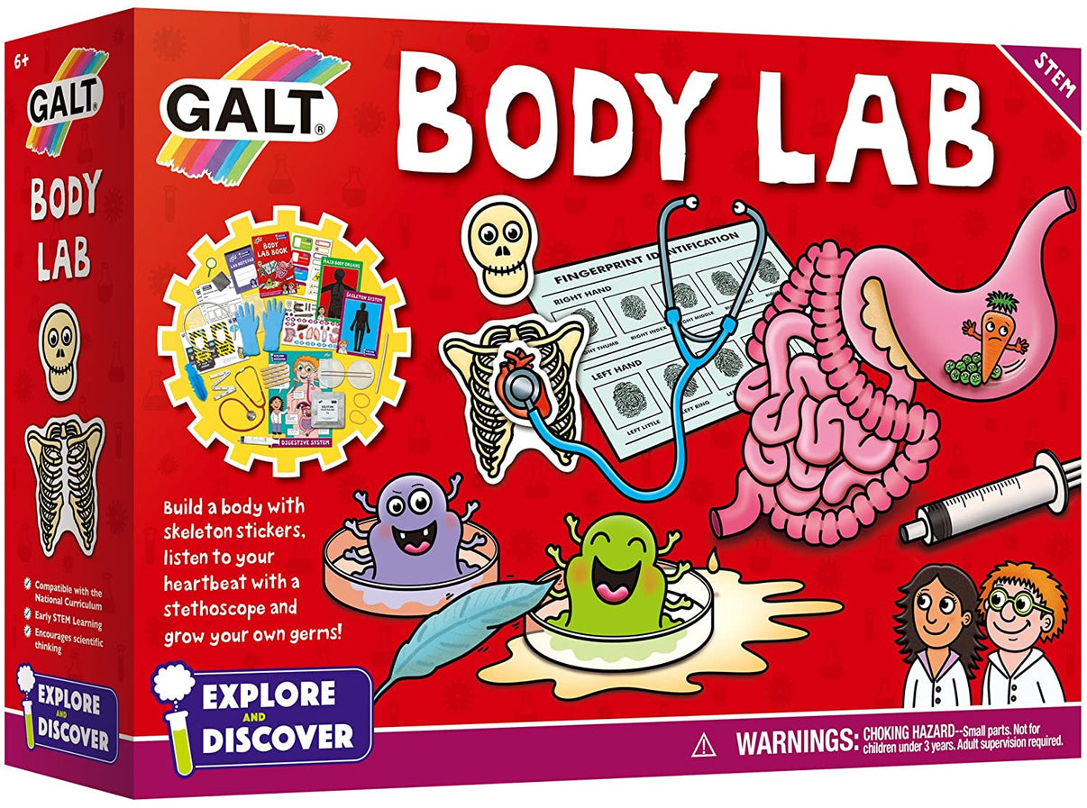 Galt Body Lab set box with colorful anatomical learning graphics