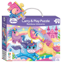 Junior Jigsaw Carry & Play Rainbow Unicorns