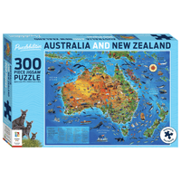 Puzzle box: 300-piece jigsaw puzzle with Australia and New Zealand map artwork