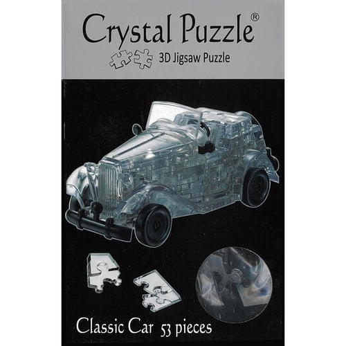 3D crystal car jigsaw puzzle, clear vehicle pieces, 53 pieces