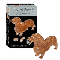 3D crystal puzzle dachshund with 41 pieces, shown in packaging