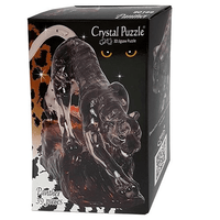 Crystal puzzle box with black and gray leopard 3D crystal, 39-piece set