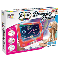3D drawing board kit box with Magic Drawing Board graphics and markers, ages 3+.