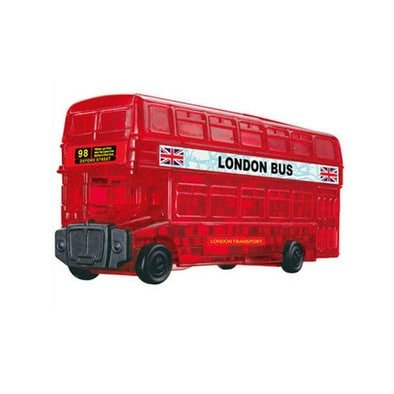3D crystal bus puzzle, red double-decker London bus model