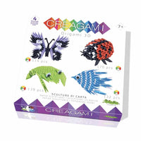Large 3D origami Creagami papercraft kit box with multicolor folded models