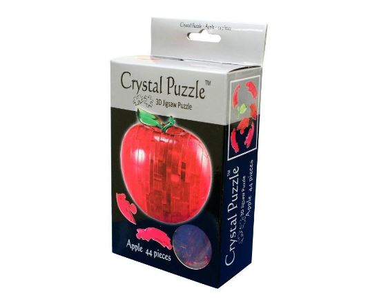 Red crystal apple 3D puzzle in retail box, 44 pieces