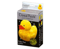 Yellow rubber duck 3D crystal puzzle in box packaging, 43 pieces