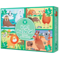 Learning Can Be Fun - 4-in-1 Puzzle Set: Animals of the World