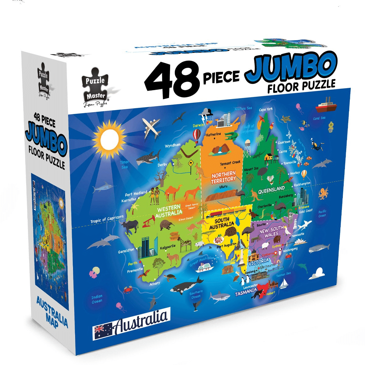 48-piece jumbo floor puzzle box with Australia map illustration
