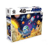 Jumbo floor puzzle box with 48 pieces and space explorer artwork featuring a rocket scene