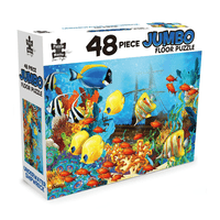 48-piece jumbo floor puzzle box with underwater shipwreck fish and coral artwork