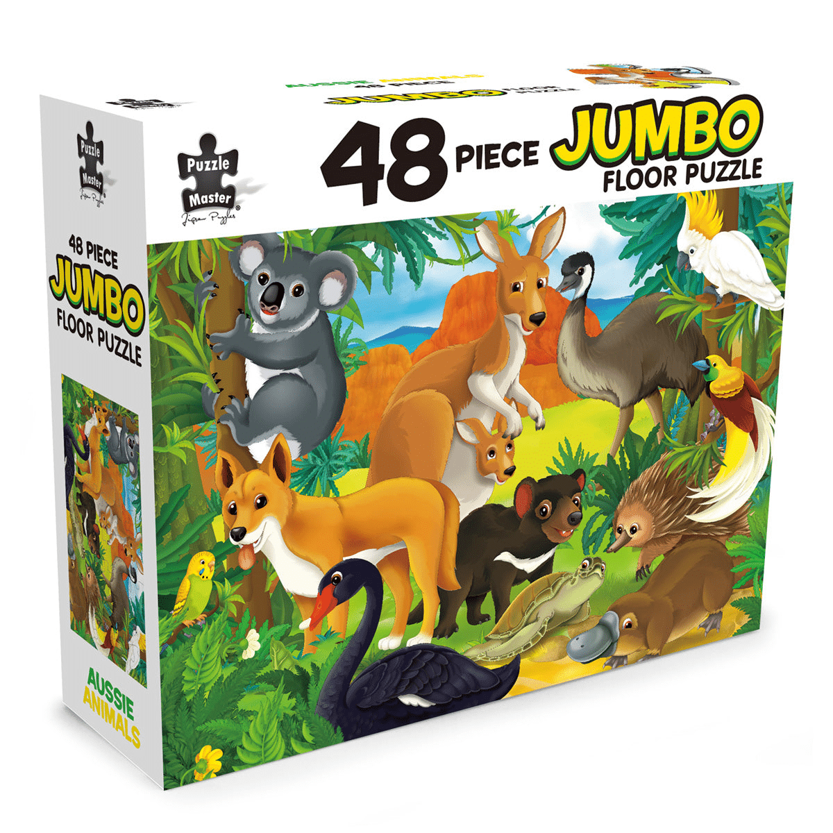 48-piece jumbo floor puzzle box featuring Australian animals in a jungle scene