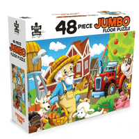 48-piece jumbo floor jigsaw puzzle box with Feeding Time character scene illustration