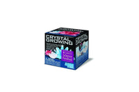 Small crystal growing kit box with Crystal Growing branding and science festival graphic