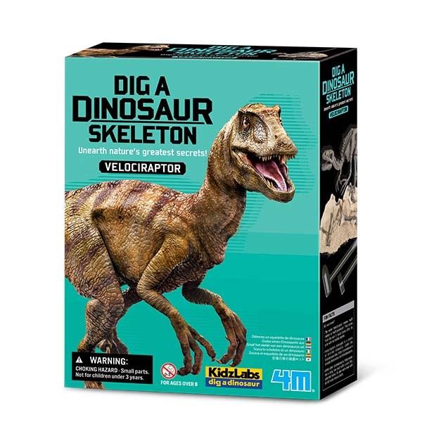 Velociraptor dinosaur dig kit box