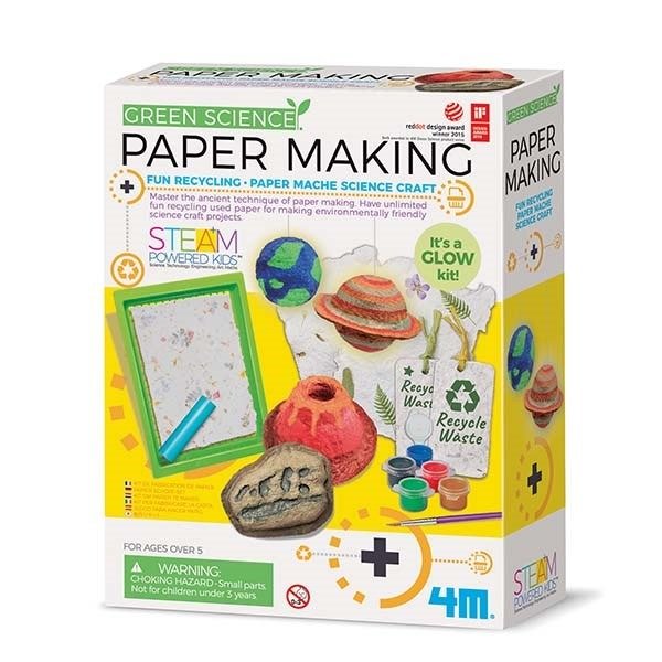 4M Green Science paper making kit box with “Paper Making” and “Recycle Waste” graphics