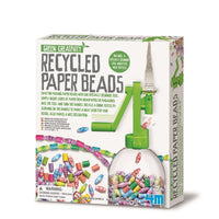 Recycled paper beads craft kit box with multicolor bead mix and tools