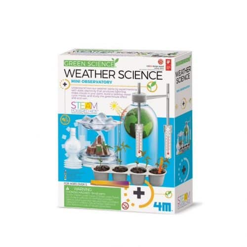 Weather science mini observatory kit box with Green Science branding