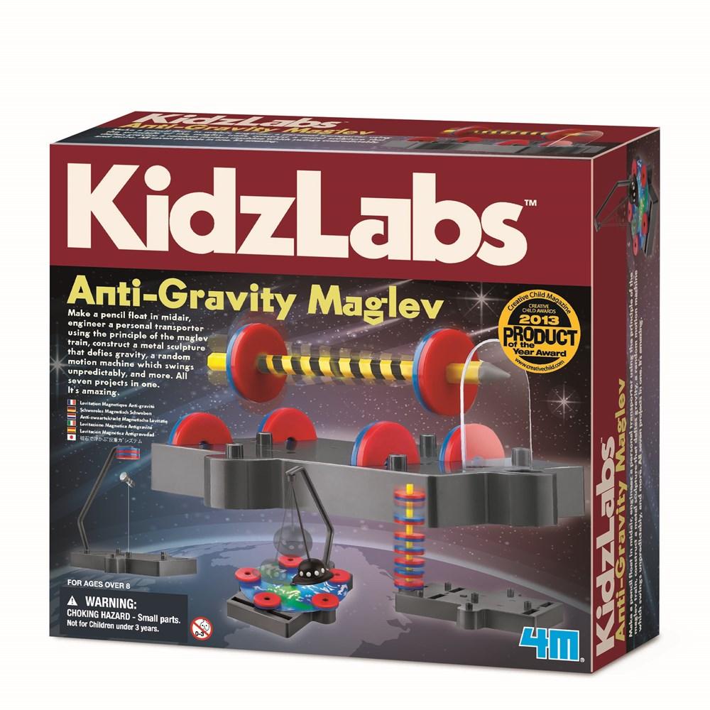 KidZLabs Anti-Gravity Maglev science kit box with launcher, base and parts