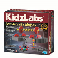 KidZLabs Anti-Gravity Maglev science kit box with launcher, base and parts