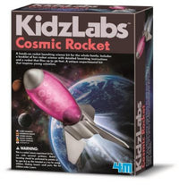 KidzLabs Cosmic Rocket rocket science kit box with rocket and instructions