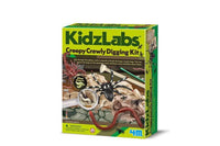 Kids digging science kit box with creepy crawly specimen artwork