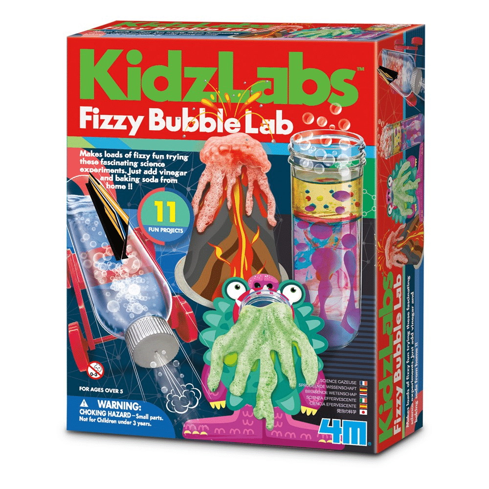Bubble lab kit box with colorful Fizzy Bubble Lab monster graphics