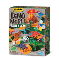 Dino World paint & play kit with colorful dinosaur art on front box