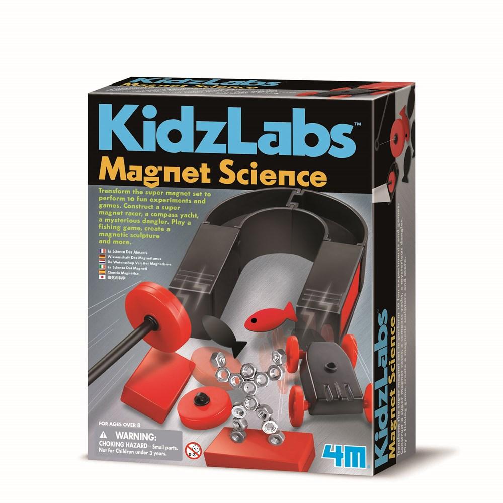 KidzLabs Magnet Science kit box with red and black fish theme