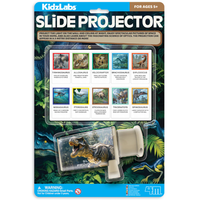 KidzLabs slide projector with dinosaur picture slides, for ages 5+ on carded box