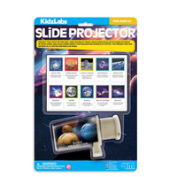 KidzLabs slide projector toy, space-themed packaged kit with cream projector