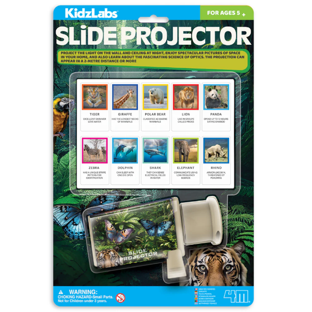 KidZlabs wildlife slide projector retail box, ages 5+ included