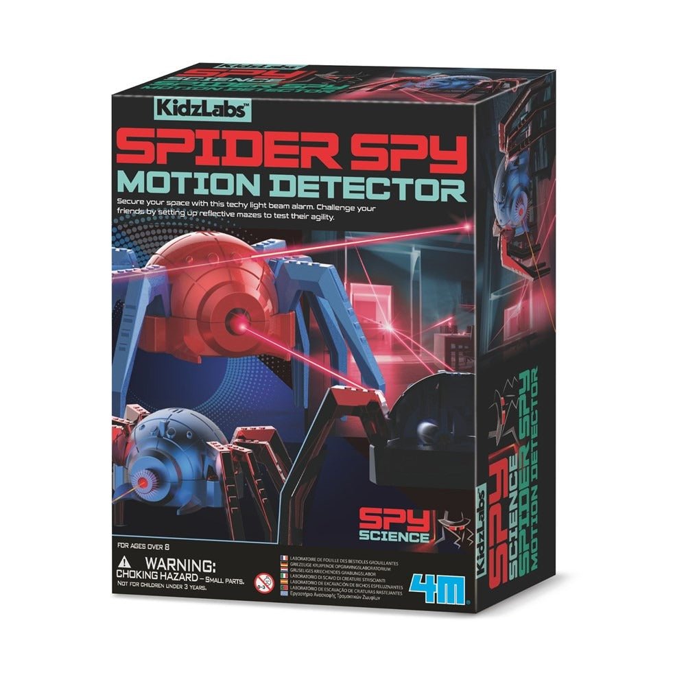 Spider Spy motion detector STEM kit box with spider graphic and red laser