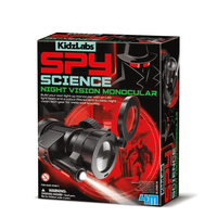 Spy science monocular telescope in retail box, black and red design