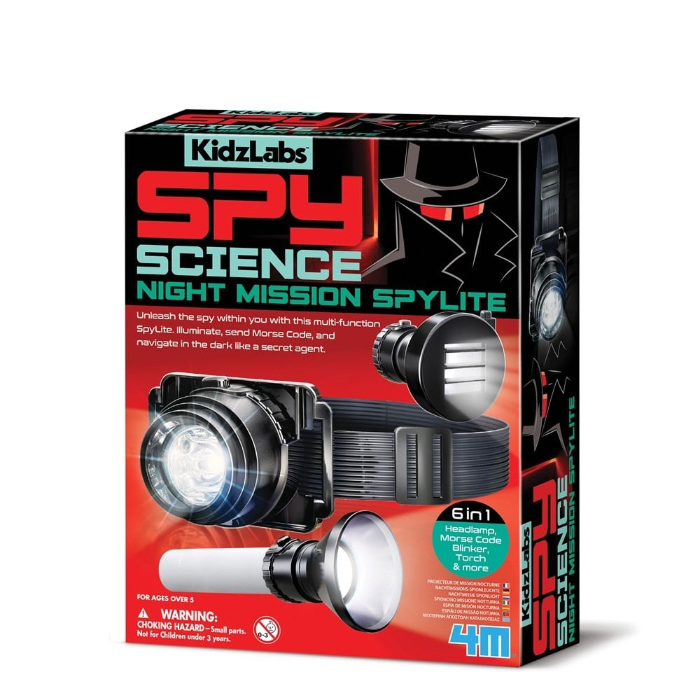 Kids Spy science night mission Spylite kit box and flashlight
