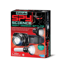 Kids Spy science night mission Spylite kit box and flashlight