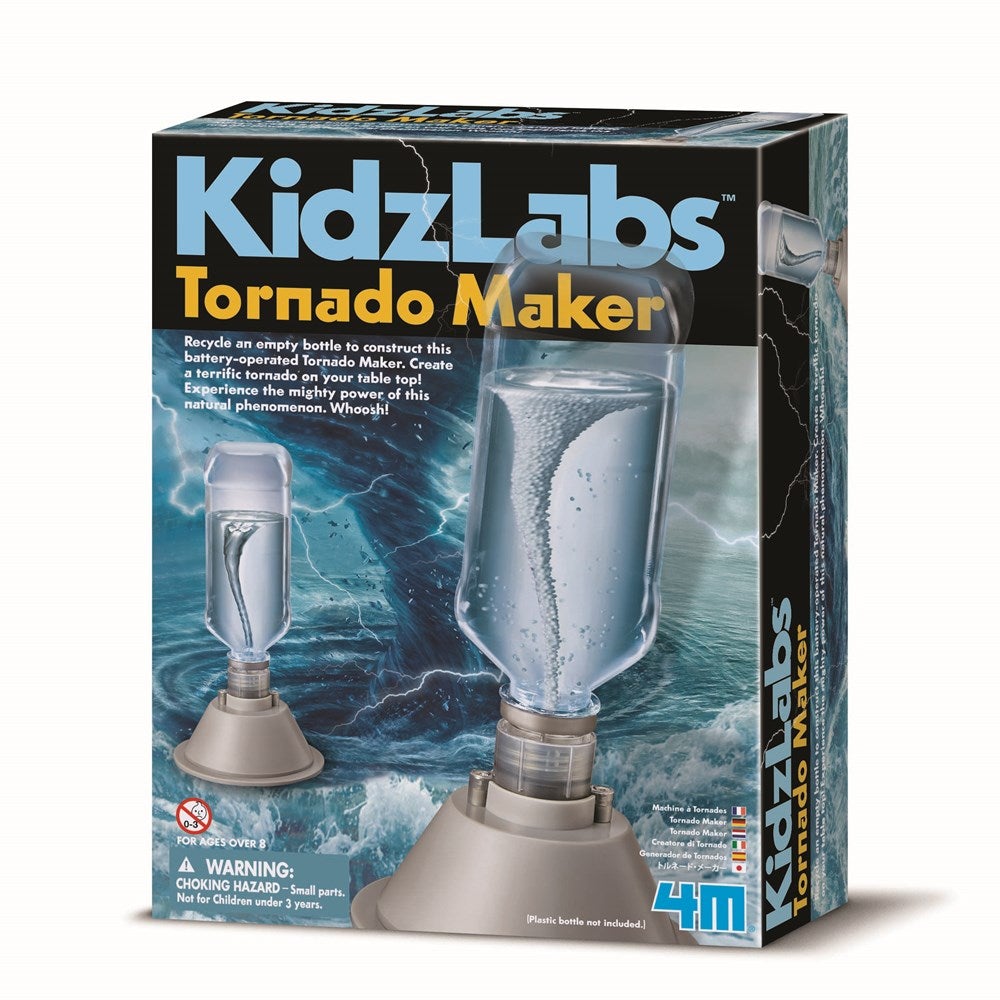 KidzLabs Tornado Maker science kit box with clear plastic bottle and base