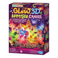 KidzMaker Glow 3D Butterfly Canvas kit box with colorful butterfly artwork