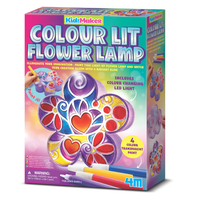 Kids flower lamp DIY craft kit box with LED and color paint included