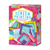 KidzMaker screen printing kit box with tools and printed templates