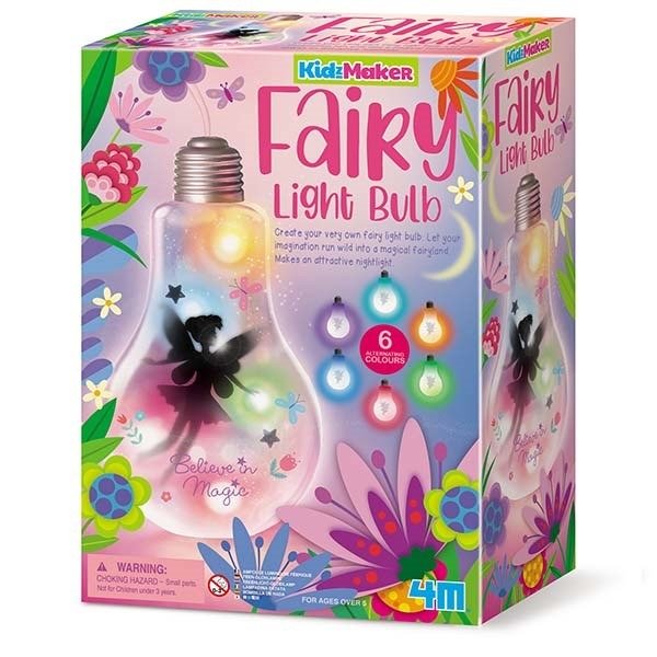 Fairy Light Bulb DIY kit box with butterfly graphics and six color lights