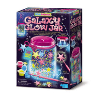 Galaxy Glow Jar DIY science kit box with starry galaxy graphics and pink jar