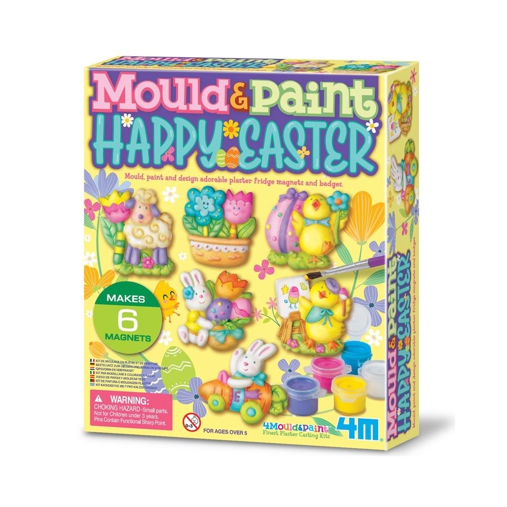 Mould & Paint Happy Easter craft kit box with bunny and egg illustrations