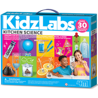 KidzLabs kids kitchen science kit box with colorful experiment illustrations and 4M logo
