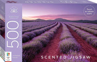 500-piece scented jigsaw puzzle box with lavender fields design