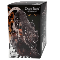 3D crystal puzzle box with panther 3D artwork, black-toned pieces, 39 pieces