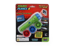 LED Torch & Projector with Trains, Planes & Cars Slides