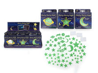 Glow in the Dark Galaxy Moon Stars (24 Pcs)