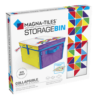 MAGNA-TILES storage bin collapsible play mat in box, geometric lid design